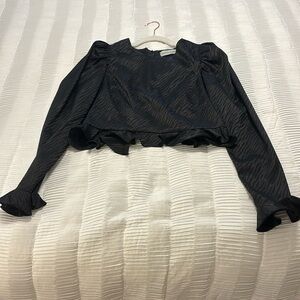 pants store, black long sleeve top